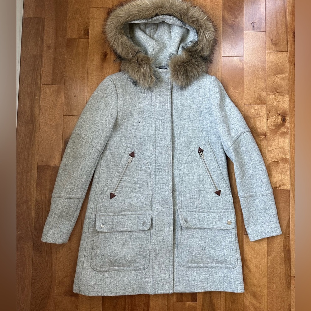 J. Crew Chateau Parka  in Italian stadium-cloth